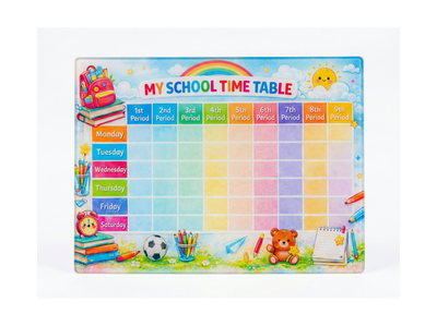 SCHOOL TIME TABLE PLANNER FRIDGE MAGNET ( 1 MARKER FREE) (A4 SIZE) - PICKITT MARKET