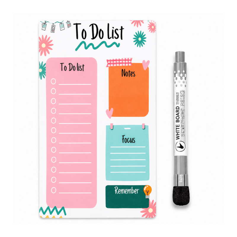 TO DO LIST PLANNER FRIDGE MAGNET ( 1 MAGNETIC MARKER WITH ERAZER FREE) - PICKITT MARKET