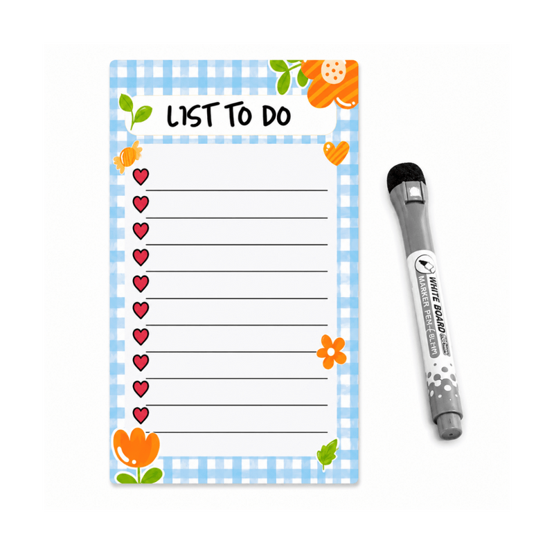 TO DO LIST PLANNER FRIDGE MAGNET ( 1 MAGNETIC MARKER WITH ERAZER FREE) - PICKITT MARKET