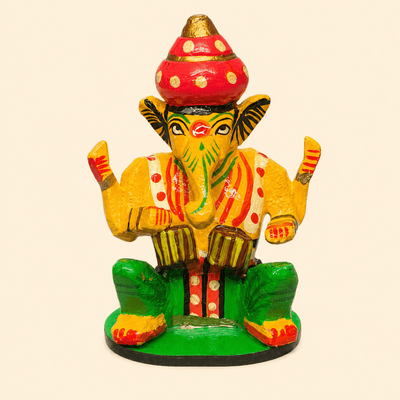 Wooden Ganesha Fridge Magnet (Random Design & Color) - PICKITT MARKET