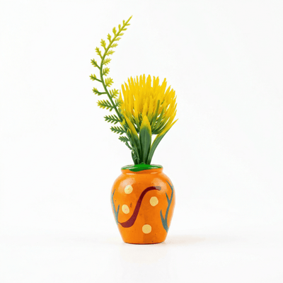 YELLOW FLOWER VASE FRIDGE MAGNET